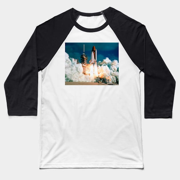 Space Shuttle launch (S520/0259) Baseball T-Shirt by SciencePhoto